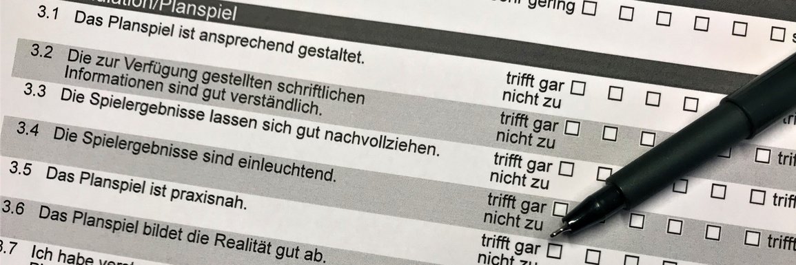 Auschnitt eines Fragebogens Auschnitt eines Fragebogens